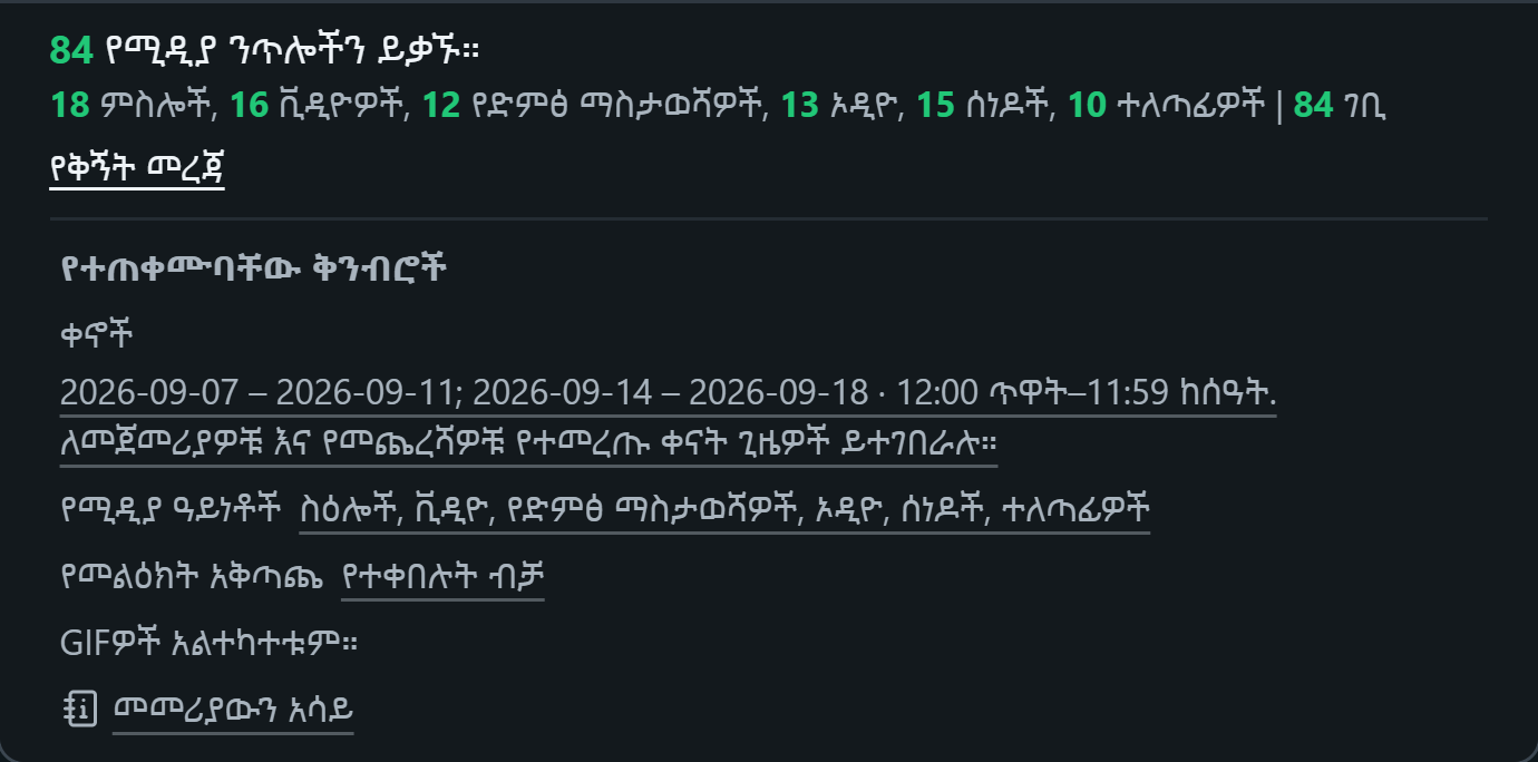 WhatsSnap ነጠላ-ቻት — የቅኝት መረጃ የሚዲያ ቆጠራዎችን እና ጥቅም ላይ የዋለውን ቀን፣ ሚዲያ እና አቅጣጫ ማጣሪያዎችን ያሳያል